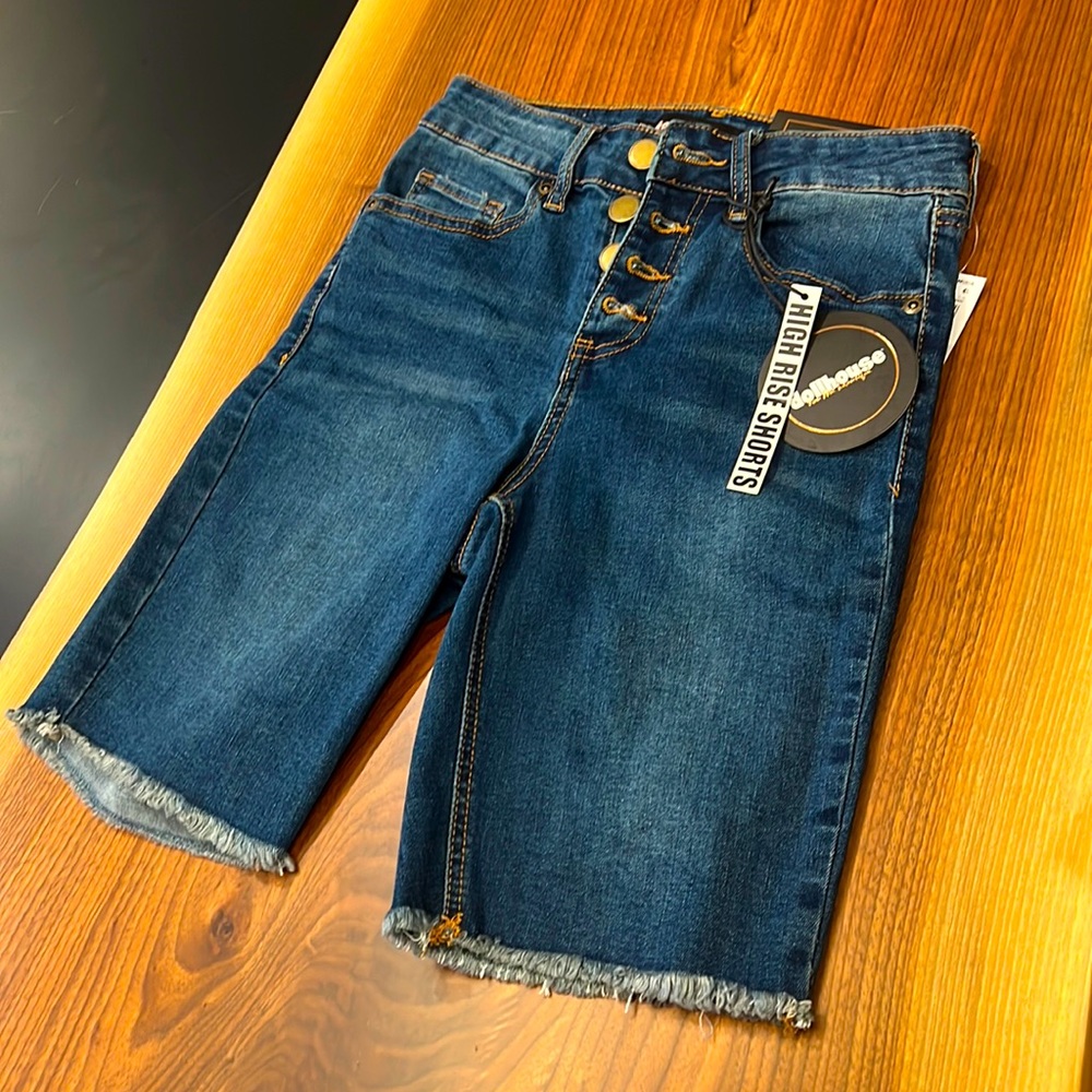 Dollhouse High Rise Navy Blue Jean Shorts